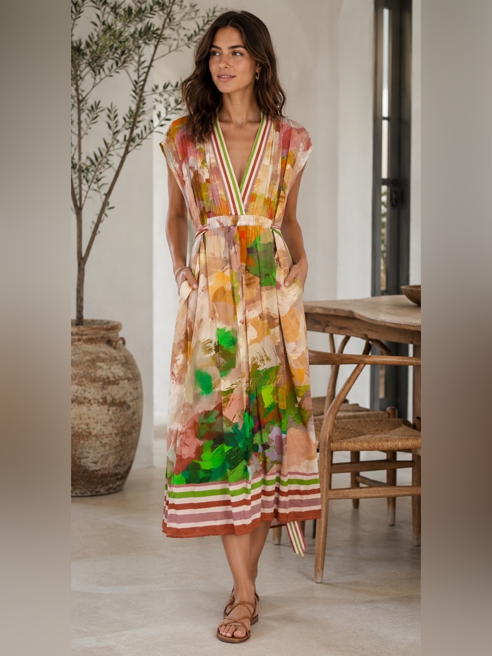 NWT Anthropologie blink bl^nk London Watercolor Floral Zofiya Dress One Size